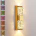 Dusk to Dawn Outdoor Lighting Fixture Wall Mounted - 14.2'' Waterproof Wall Sconce 12W LED Crystal Modern Outside Wall Lamp for Hallway Doorway Porch Patio