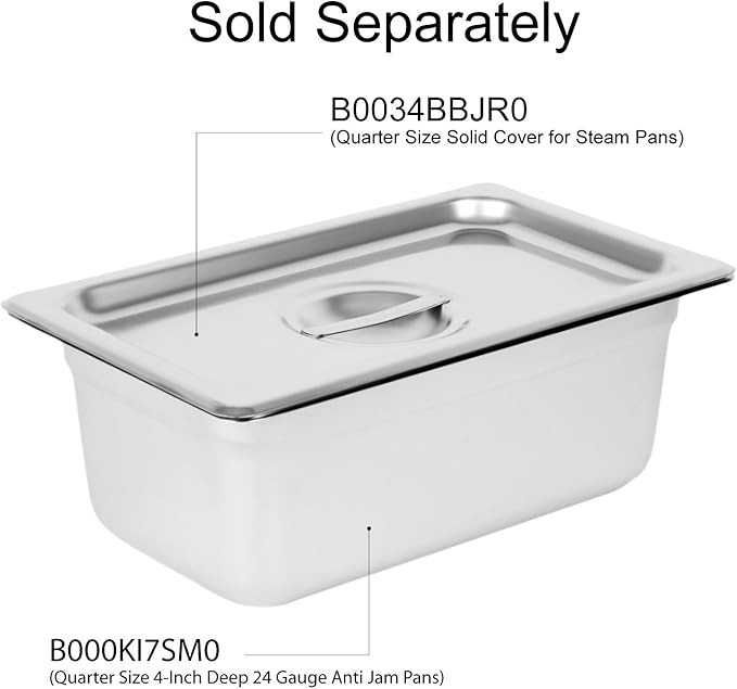 Excellante Quarter Size 4-Inch Deep 24 Gauge Anti Jam Pans