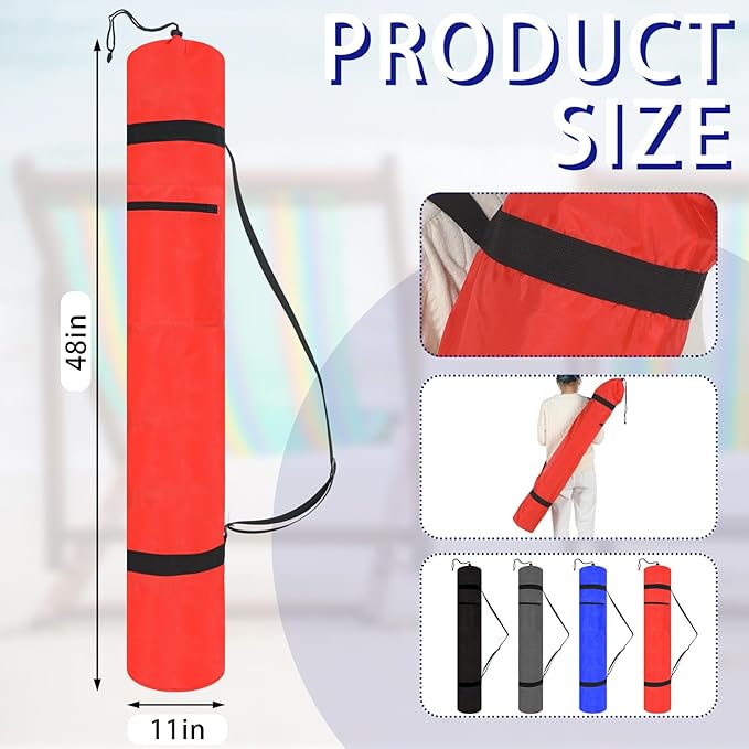 4 Pcs 48 x 11'' Extra Large Folding Camp Chair Replacement Bag Protective Carrying Tent Chair Bag with Adjustable Shoulder Strap Replacement for Folding