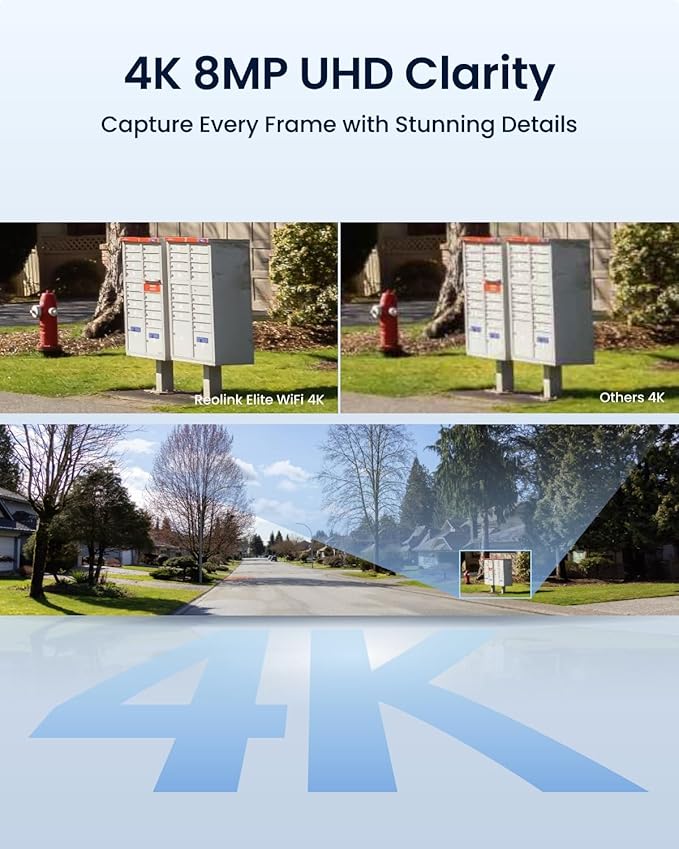 REOLINK 4K 8MP 180° Panoramic Security Camera with Dual-Lens 2.4/5GHz Dual-Band Wi-Fi 6 Motion Track Up to 512GB microSD Card Storage Plug-in Power Color Night Vision Elite WiFi
