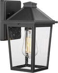 Outdoor Wall Sconce HWH Exterior Wall Lantern Porch Lights Outdoor Wall with Seeded Glass Shade Waterproof for Doorway Hallway Garage Matte Black Finish 5HX64B BK