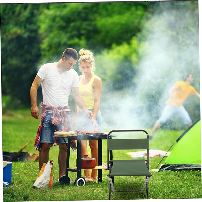 Happyyami Comfortable Folding Chair Lightweight and Sturdy Outdoor Camping Seat for Fishing Beach and Travel Space-saving Design High Bearing Capacity Convenient Portable Stool for Adults