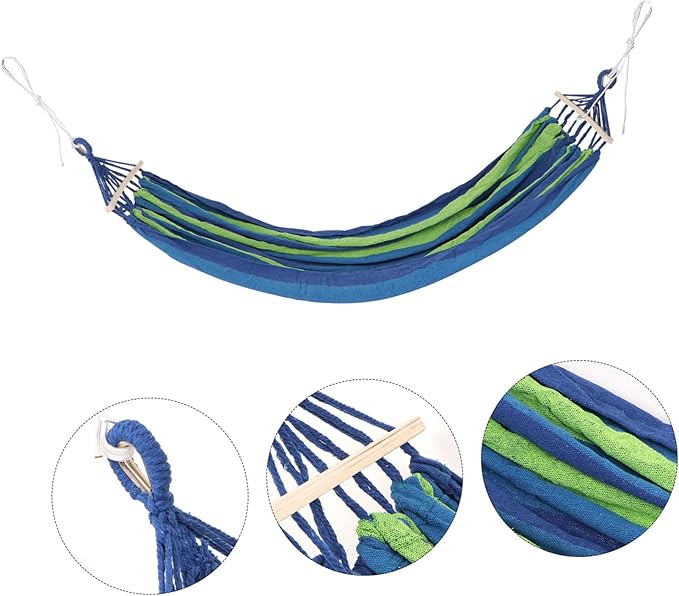 150kg Outdoor Camping Hammock with Capacity Double-Sided Canvas for Travel Beach and Garden Use Lightweight and Portable Easy Setup with Tree Straps