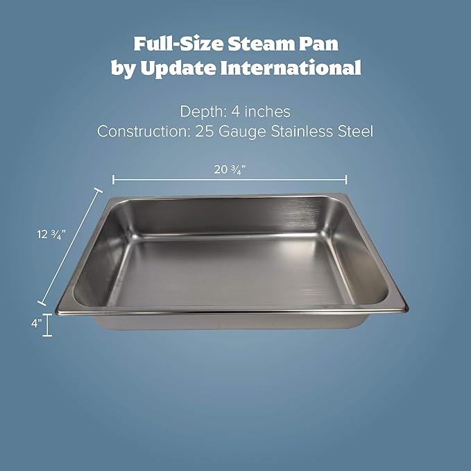 Update International (STP-1004) Full-Size Steam Table Pan 25 Gauge 4 Deep