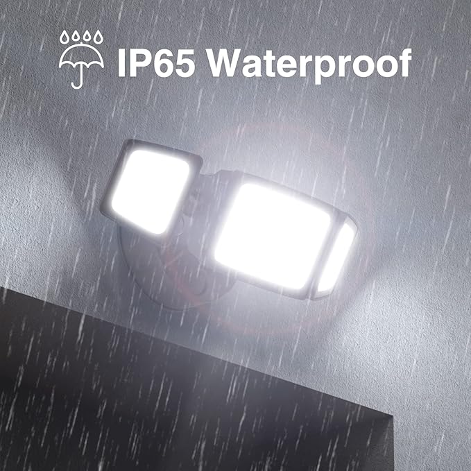 Onforu 70W LED Dusk to Dawn Flood Lights 7000LM Brown Exterior Security Outdoor LightingIP65 Waterproof Outdoor 3 Adjustable Heads Photocell Light Fixture6500K Floodlight for GaragePatioYard