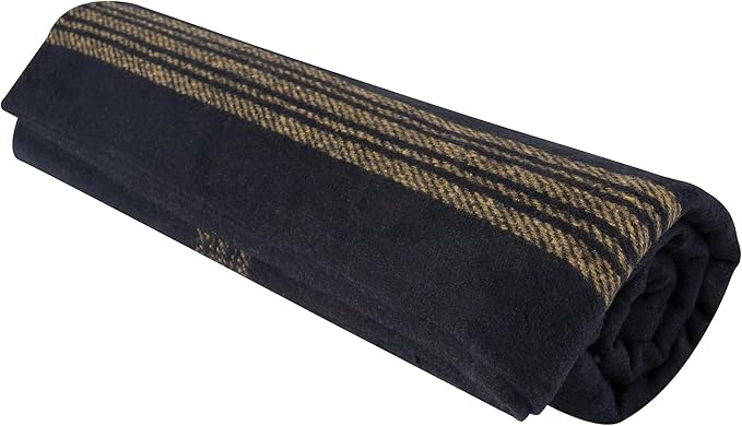 Rothco Striped Outdoor Wool Blanket – Heavyweight Warm and Comfortable Emergency Cover