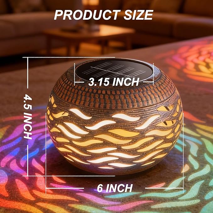 Solar Lanterns Outdoor Waterproof 2 Pack Retro Metal Hollow Out Solar Lantern Lights with 3 Lighting Modes Decorative Table Lanterns for Garden Yard Patio Porch  Gardening Gifts for Women Mom