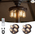 Patio Umbrella Light with Remote Control Rechargeable Cordless LED Edison Bulbs Pole Light with 10 Brightness Levels for Garden Patio Backyard Camping or BBQ - Brown (2 Pack)