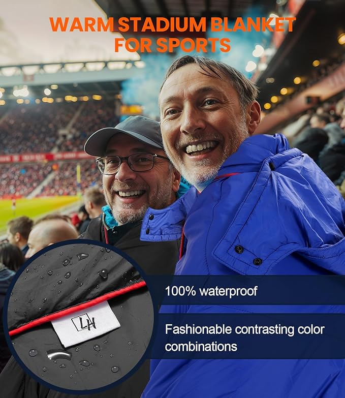 Outdoor Puffy Camping Blanket Lightweight Down Alternative Puffy Waterproof Stadium Blanket with Portable Bag Lightweight Camping Blanket for 2 People Cold Weather Sports Travel Car 79*54 inch