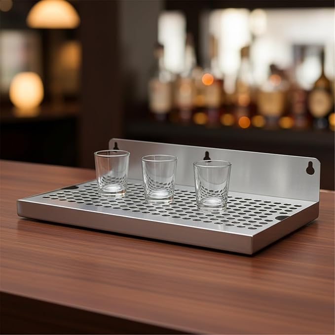 Sturdy Nonrust Steel Drip Tray for Wine Bottles Frying Pan Perfect for Cafes Restaurants and Household Accessory Tray