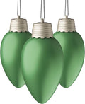 Xodus Innovations WP960-3 Battery Powered Hanging Decorative Outdoor Pulsing 8 inch C9 Bulb Style Light with Sensor Turns-On at Dark Pack of 3 Green