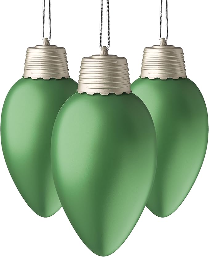 Xodus Innovations WP960-3 Battery Powered Hanging Decorative Outdoor Pulsing 8 inch C9 Bulb Style Light with Sensor Turns-On at Dark Pack of 3 Green