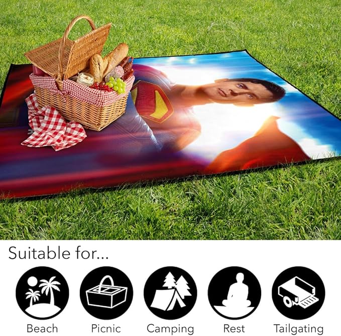 LOGOVISION Superman (2025) Look Up Poster Outdoor Blanket for Picnic Beach Camping Park Tailgate 50x60