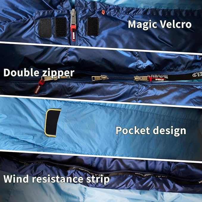 Down Sleeping Bag for Adults. 680FP Ultralight Portable Backpacking Sleeping Bag for Hiking Camping Mountaineering expeditions and Backpacking. with Compression Sack