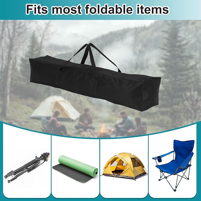 HARFINGTON 2pcs Camping Chair Replacement Bag 33.1 x 5.9 Folding Chair Carry Bag Oxford Cloth Storage Tent Bag with Handle Strap for Travel Outdoor Camping Sports Black