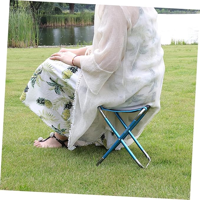 Portable Small Folding Camping Stool Lightweight Multi-Function Fishing Stool Outdoor Seat for Hiking BBQ Beach Garden Travel with Stable Design