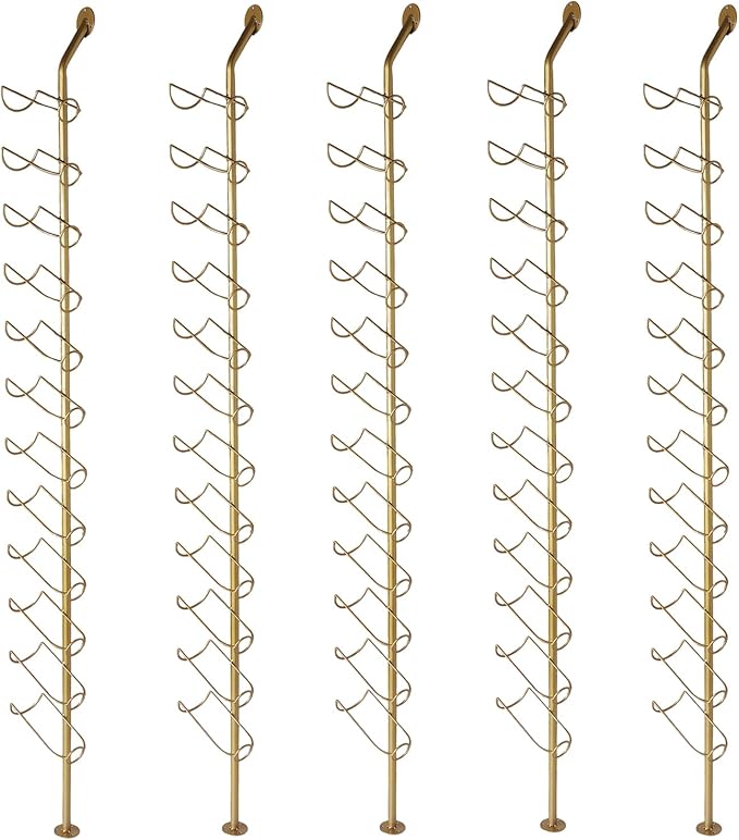 5 Pack 12 Bottle Wall Rack DIY Detachable Bottle Holder for Kitchen Pantry Dining Room Bar Commercial Restaurants