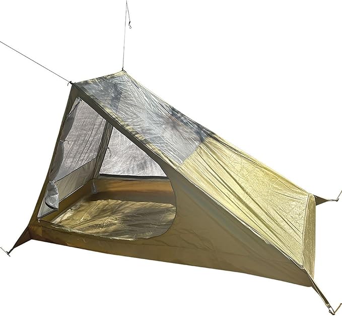 Outdoor Mesh Cabin - Backpacking Tent Single Lightweight Hiking | Heavy-Duty Portable Shelter Awning Quick Assembly Trail Dome Picnic Camp with Backyard Scenario