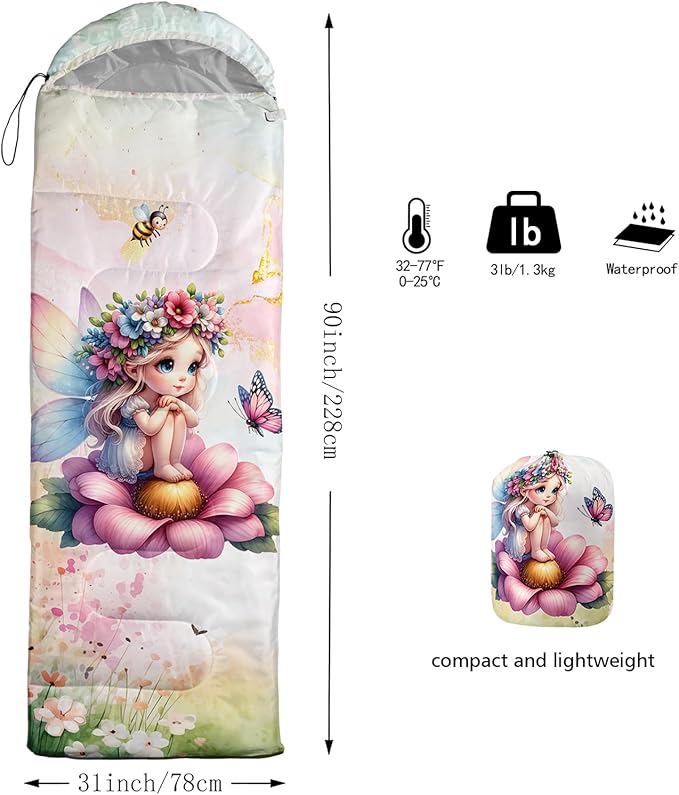 Sea Turtle Sleeping Bag for Kids Boys GirlsOcean Themed Camping GearWaterproof Compact Sleeping Bag for Camping Backpacking Outdoor Hiking.