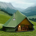 Canvas Bell Yurt Tent with Stove Jack Waterproof Luxury 4 Season Tents for Family Outdoor Camping 100% Cotton Green Glamping Tents for Hunting Partie All Year Living