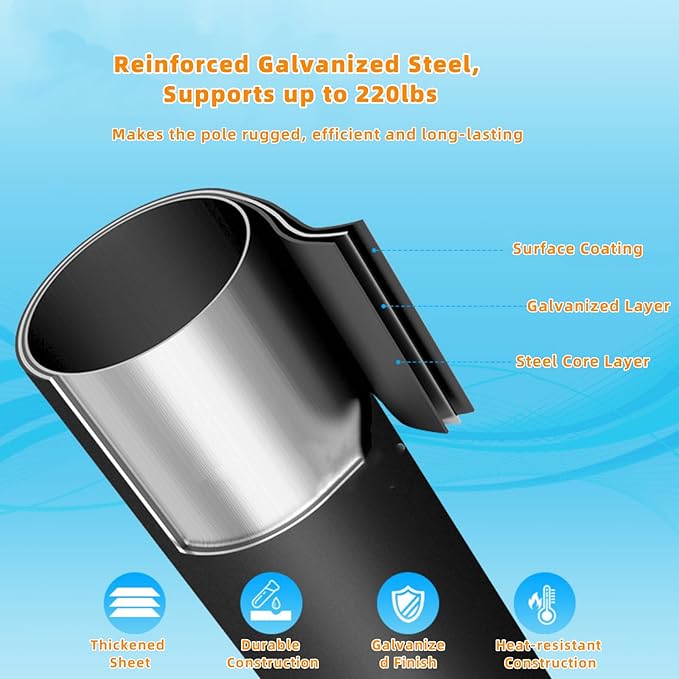 20FT Tall Street Light Pole Heavy Duty Split Street Lamp Post for Outdoor Street Courtyard Parking Lot Adjustable Height Lighting Post Fixtures with Mounting Ground Cage (20FT 114+76mm)