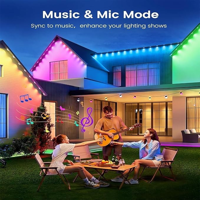 300FT Permanent Outdoor RGB LightsIP67 Waterproof Smart LED Eaves Lights with App/Remote Controlfor Christmas and All Holiday DecorDaily and Accent LightingHouse Roof and Garden Lighting