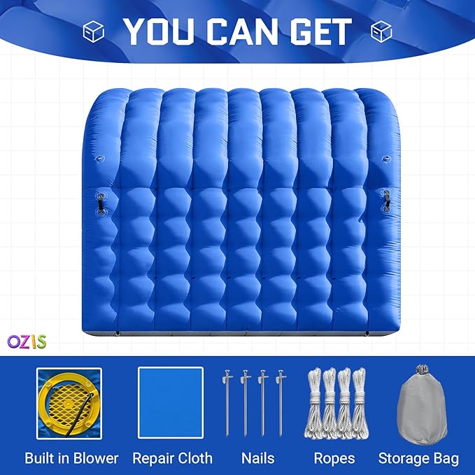 OZIS 10FT Inflatable Tunnel Entrance Sport Tunnel with Blower Inflatable Entryway for Business Advertising Event Exhibition Promotion(Blue10x10x9ft)