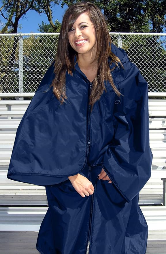 Ultimate SportsWrap - Patented - The Only Wearable Weatherproof Stadium Picnic Sports Blanket Complete with Upper and Lower Zippers Lined &amp Adjustable Hood and Inside Hand Warmers 70 x 58
