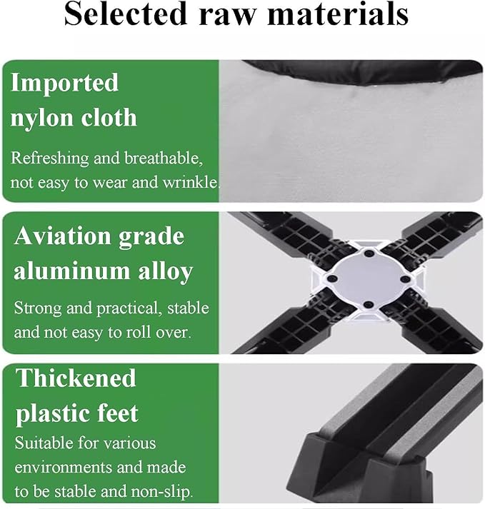 High-End Outdoor Folding Moon Chair with Headrest Aluminum Frame 500kg Capacity Nylon Seat Side Pockets Carry Bag for Camping Picnic Travel