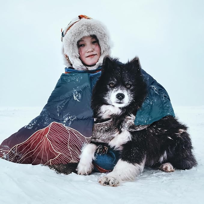 zzlamb Camping Blanket for Cold WeatherOutdoor Puffy Blanket Portable Down AlternativeWindproof Warm Cloak with SnapsCozy Quilt Backpacking Picnic RV Travel Plane Car Hammock Beach Climbing