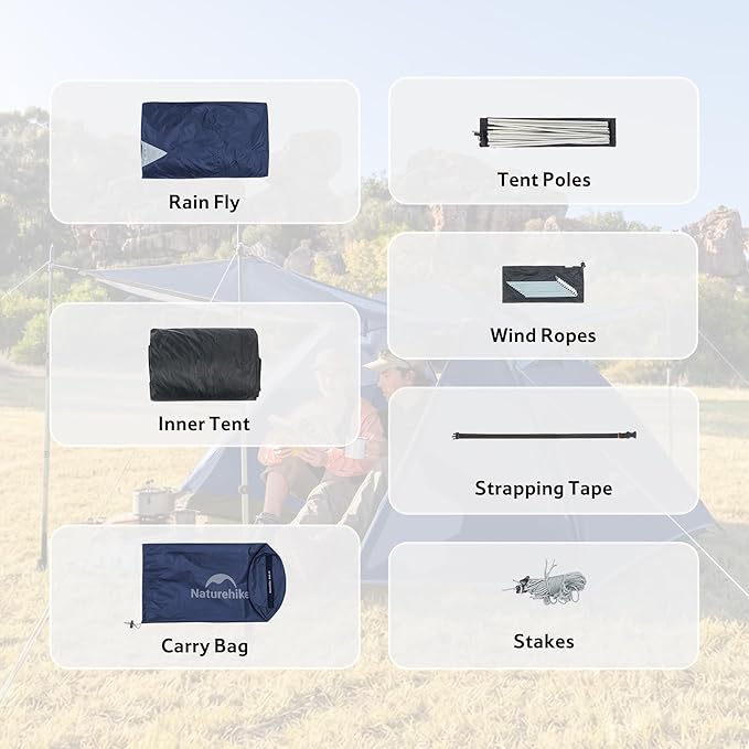 Naturehike Bleik-B 2 Person 3 Person Tent Lightweight Backpacking Tents for Camping Double Layer Waterproof Camping Tent