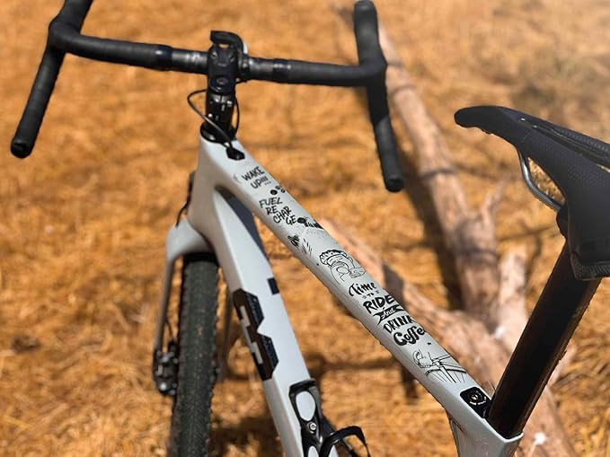 Bike Frame Protection Kit - 18-Piece Clear Film for Gravel &amp Road - Ultra-Light 200µm PVC Scratch-Resistant Easy DIY Install