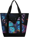 Insulated Shopping BagLarge Reusable Cooler Bags Charming Butterfly Printed Foldable Shopping BagTravel Waterproof Shoulder Bag