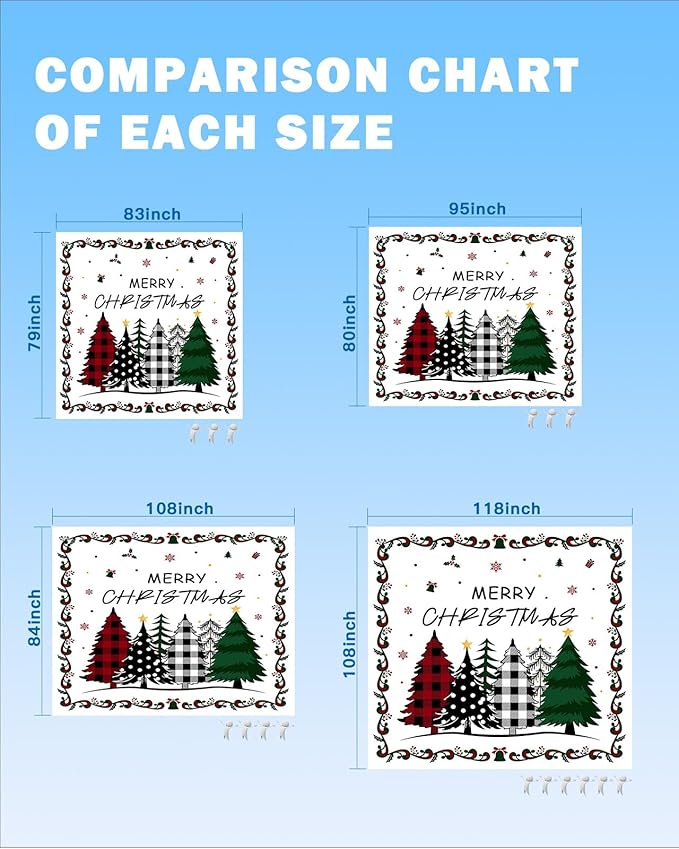 Beach Blanket Waterproof Sandproof Merry Christmas Xmas Tree Quick Drying Beach Mat with 4 Stakes Winter Snowflakes Holly Berries on White Lightweight Picnic Blanket for Travel Camping 95x80