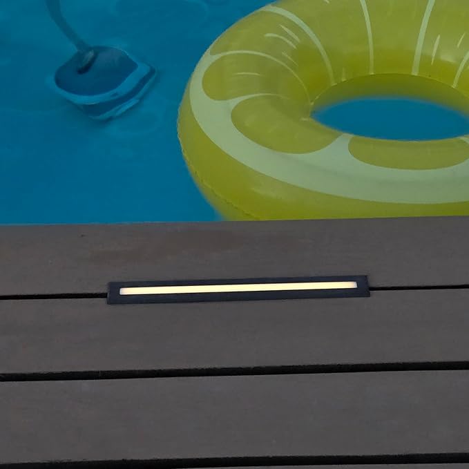 LUMENGY Deck Liner LED Light 0.5x9 Inch 2700K Warm White 12V Low Voltage IP67 Waterproof for Wood and Composite Decks and Patios Brown