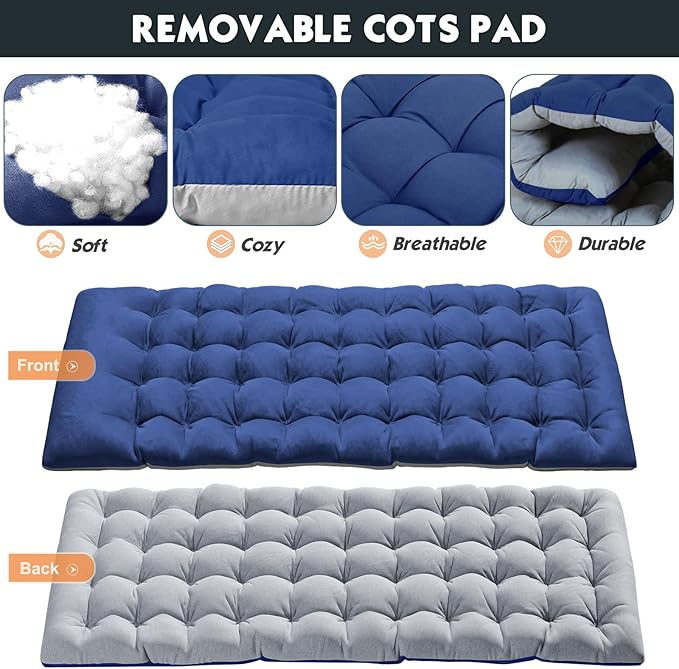 MOPHOTO Oversized Folding Camping Cot for Adults 78 x 32 XXL Heavy Duty Sleeping Cots for Adults Portable Sleeping Bed Outdoor Camp Cot with Mattress for Home Camp Office Nap