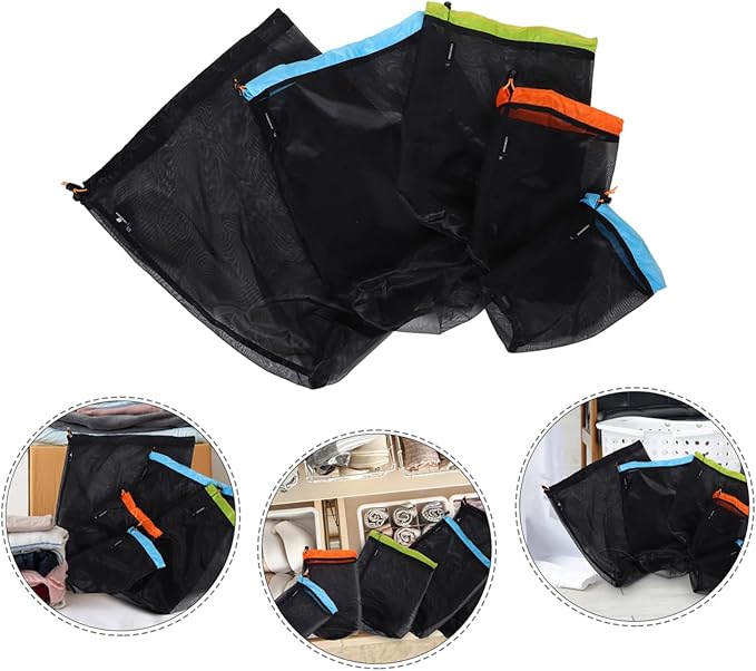 Yardwe 1 Set Reusable Polyester Mesh Storage Sack for Camping and Outdoor Gear Drawstring Bags Durable Space Saving Compression