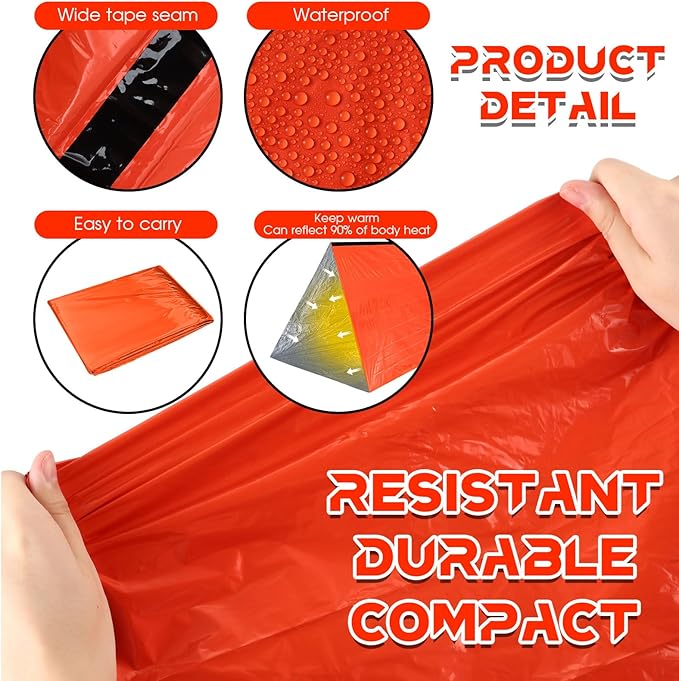 Woanger 4/10/20 Pcs Emergency Tent for Homeless Survival Tents Bulk 2 Person Tube Camping Tents 8 ft x 3 ft Shelter Survival Tent Portable Shelter for Hiking Backpacking Camping Outdoor