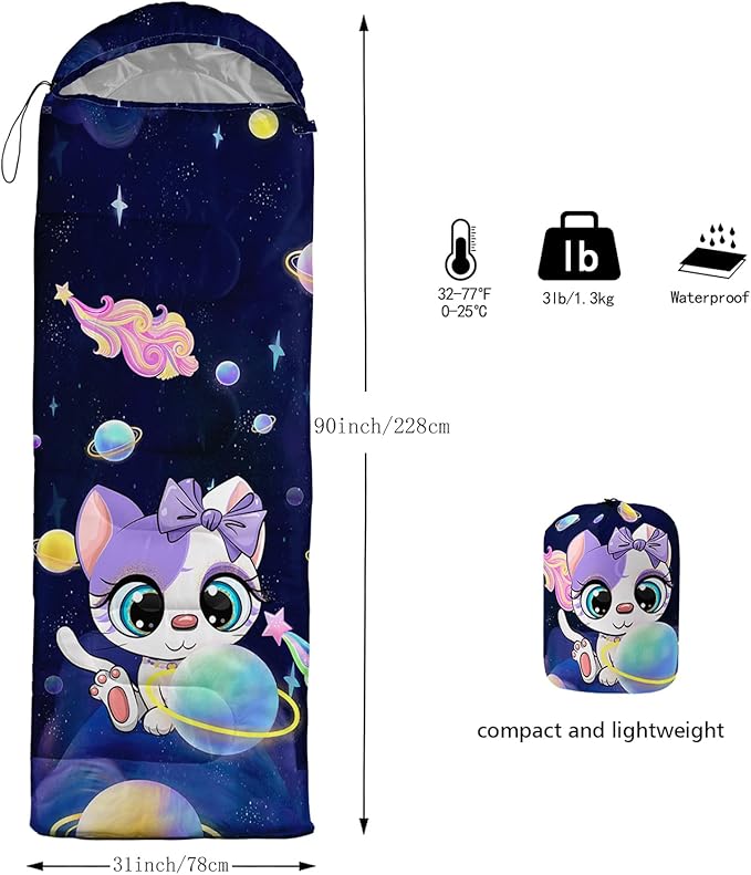 HOSIMA Mermaid Tail Kids Sleeping Bags for Camping Hiking TravelPurple Fish Scale Backpacking Sleeping Bag Sleep Away Camp Stuff for Girls4 Seasons Lightweight Sleeping Bags for Adults.