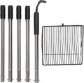 Extended Handle Litter Scoop Stainless Steel 20x20x6cm Non Stick Heavy Duty Poop Shovel - Expandable Handle Ergonomic Design for Livestock and Poultry Care