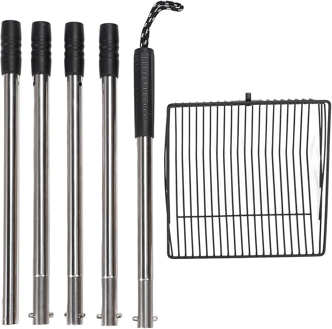 Extended Handle Litter Scoop Stainless Steel 20x20x6cm Non Stick Heavy Duty Poop Shovel - Expandable Handle Ergonomic Design for Livestock and Poultry Care