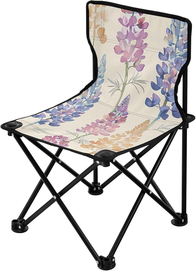 Colorful Lavender Portable Camping Chairs Folding Chair - Durable Oxford Fabric Lightweight Iron Frame Easy Fold Design - Ideal for Outdoor Activities Camping Fishing and Travel