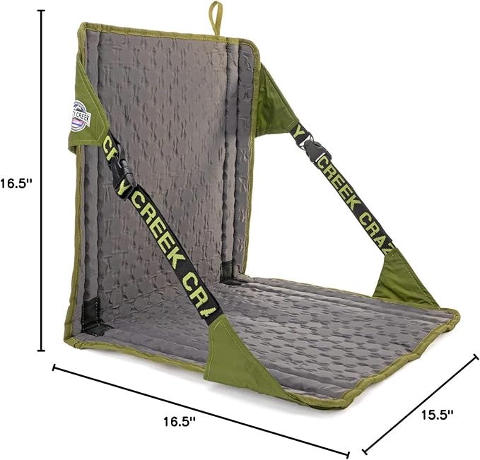 Crazy Creek HEX 2.0 Original Chair for Camping Stadium Seating &amp More Comfort on All Terrains Adjustable Straps Compact Design Water-ResistantOlive/Slate
