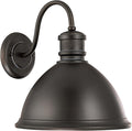 Capital Lighting 9493OB Industrial Outdoor Metal Dome Wall Sconce 1-Light 75 Watt 15 H x 13 W Old Bronze