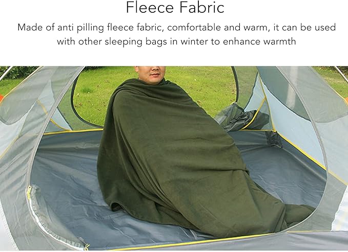 Fleece Sleeping Bag Portable Travel Warm Sleeping Bag Sleeping Bag Liner Ultralight Travel Sleeping Bag for Adults Outdoor Camping Hiking Climbing