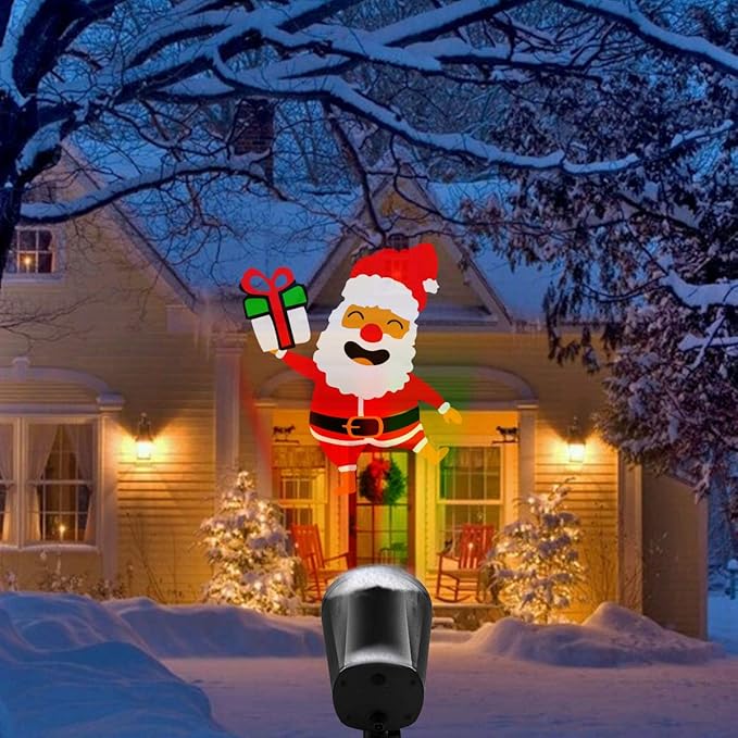 1byone Christmas Lights Projector Decorations Auto-Shifting Images &amp Switchable Pattern Outdoor/Indoor Use Ip65 Water-Resistant