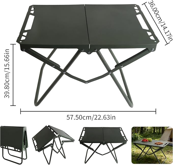 Folding Tactical Outdoor TablePortable Adjustable Height IGT Modular Panels Camp Table with Light Bracket for Travel expeditions Hiking Picnics BBQs &amp Beach Trips