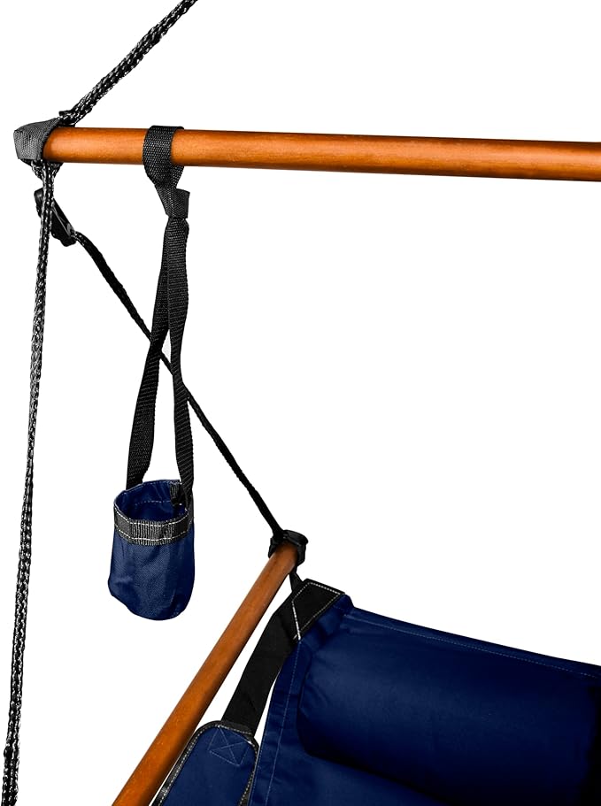 Hammaka Hanging Hammock Air Chair Wooden Dowels Blue