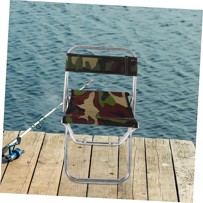 Large Portable Folding Stool Metal Backrest Fishing Chair Camping Gear Material
