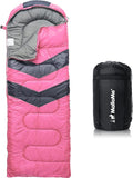 MalloMe Sleeping Bags for Adults Cold Weather &amp Warm - Backpacking Camping Sleeping Bag for Kids 10-12 Girls Boys - Lightweight Compact Camping Essentials Gear Accessories Hiking Sleep Must Have